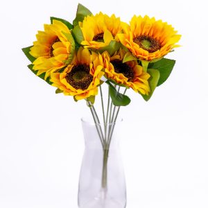 בוקט חמניות פרחי משי ריאליסטי