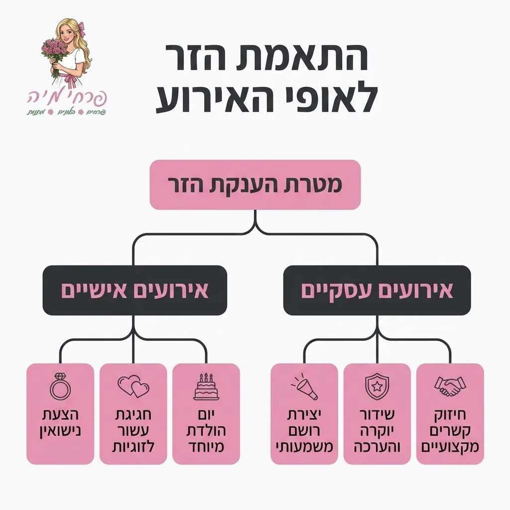 אינפוגרפיקה — התאמת הזר לאופי האירוע: מטרת הענקת הזר