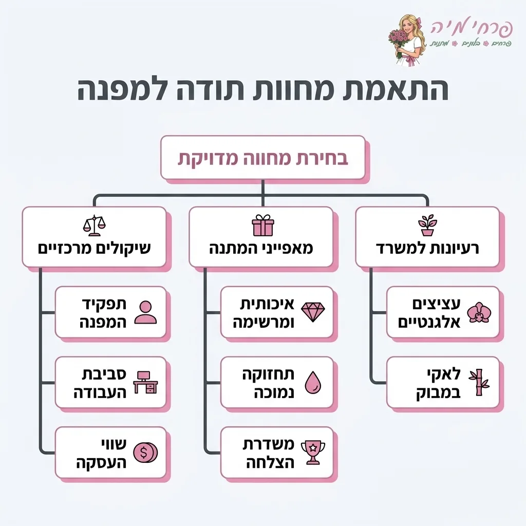 אינפוגרפיקה — התאמת מחוות תודה למפנה: בחירת מחווה מדויקת