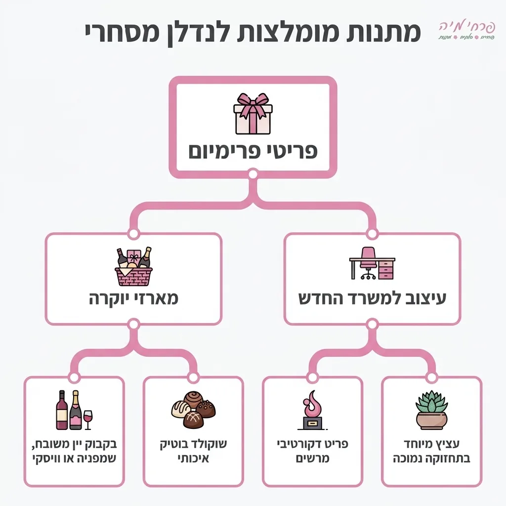 אינפוגרפיקה — מתנות מומלצות לנדלן מסחרי: פריטי פרימיום