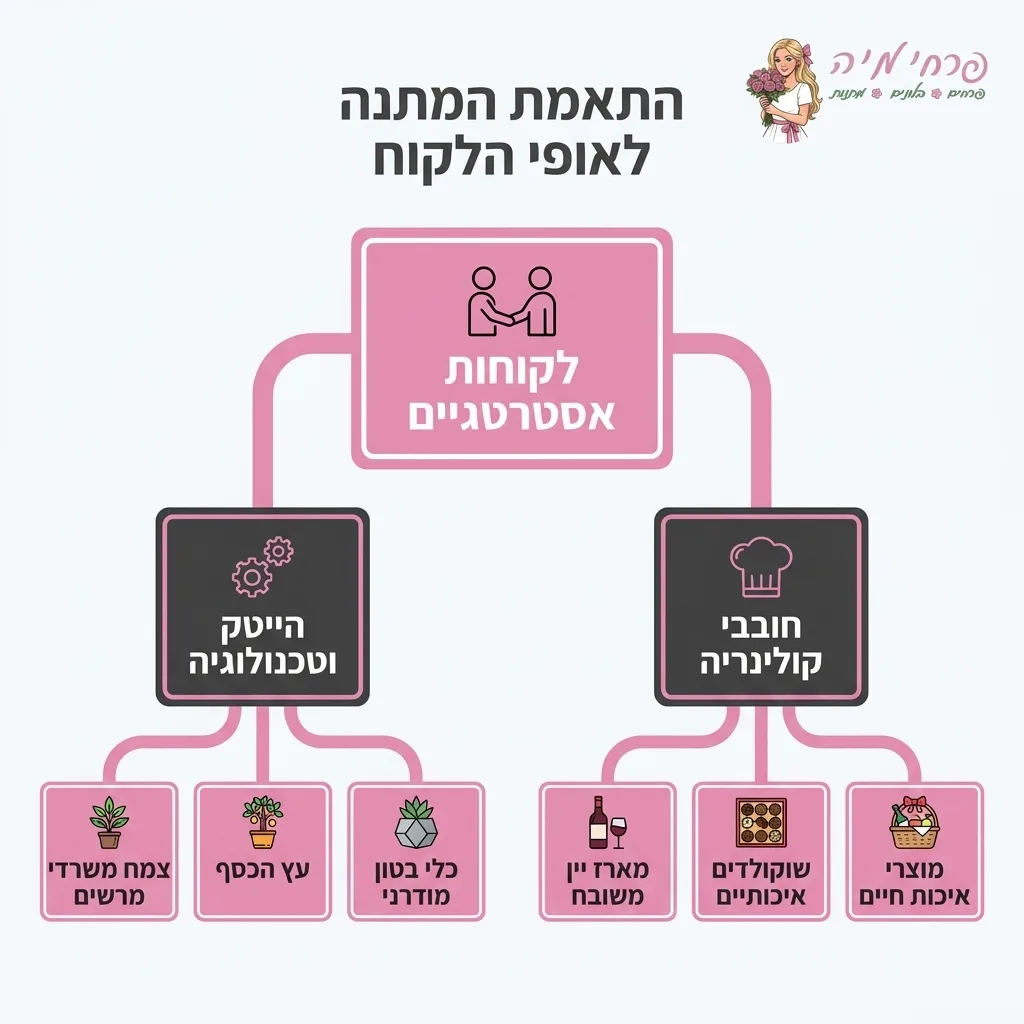 אינפוגרפיקה — התאמת המתנה לאופי הלקוח: לקוחות אסטרטגיים